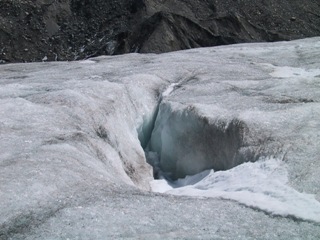 A crack in the Grossglockner glacier - photo copyright Heather Dalgarno