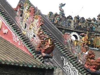 Roof carvings at the Chen ancestral home, Guangzhou