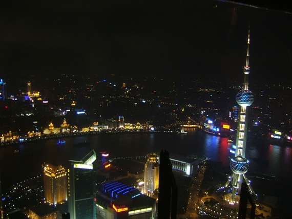 The fabulous view from the Cloud 9 bar - 88 floors above downtown Shanghai