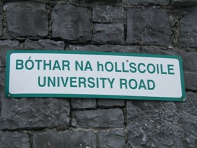 A street sign in Galway