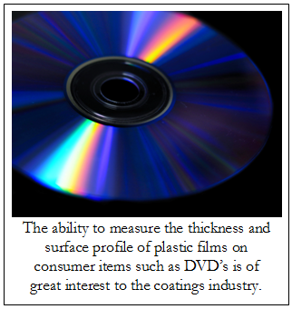 A DVD - Measuring the thickness and surface profile of thin films on consumer items like DVD's is big business...
